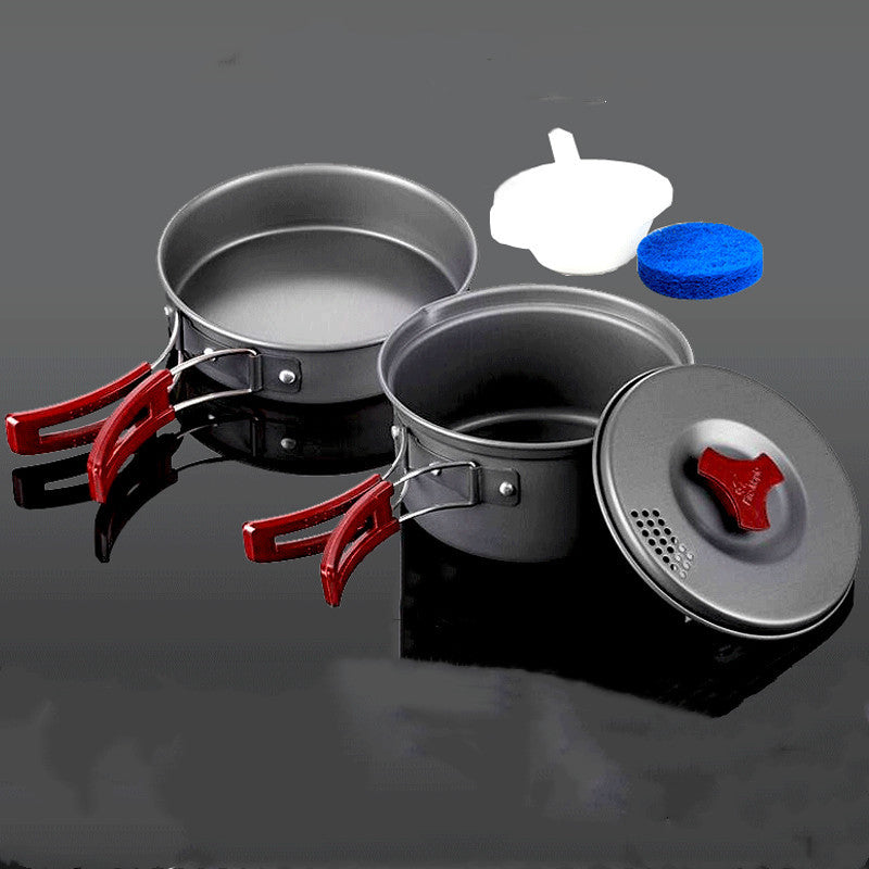 3-Piece Alumina Camping Cookware Set - Nestable Pot Set 660g