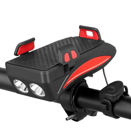5-in-1 Bike Phone Holder Charger - Light Bell