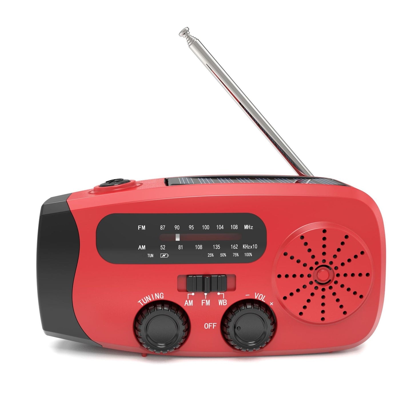 Multifunctional Portable Solar Powered Emergency Radio