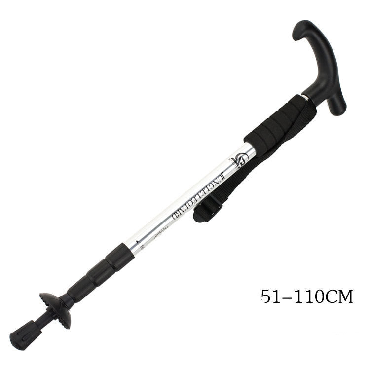 4-Section Aluminum Hiking Pole - Curved Handle 380g