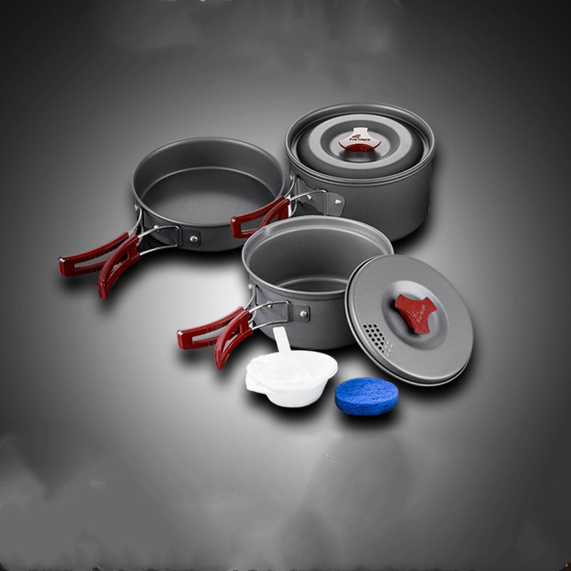 3-Piece Alumina Camping Cookware Set - Nestable Pot Set 660g