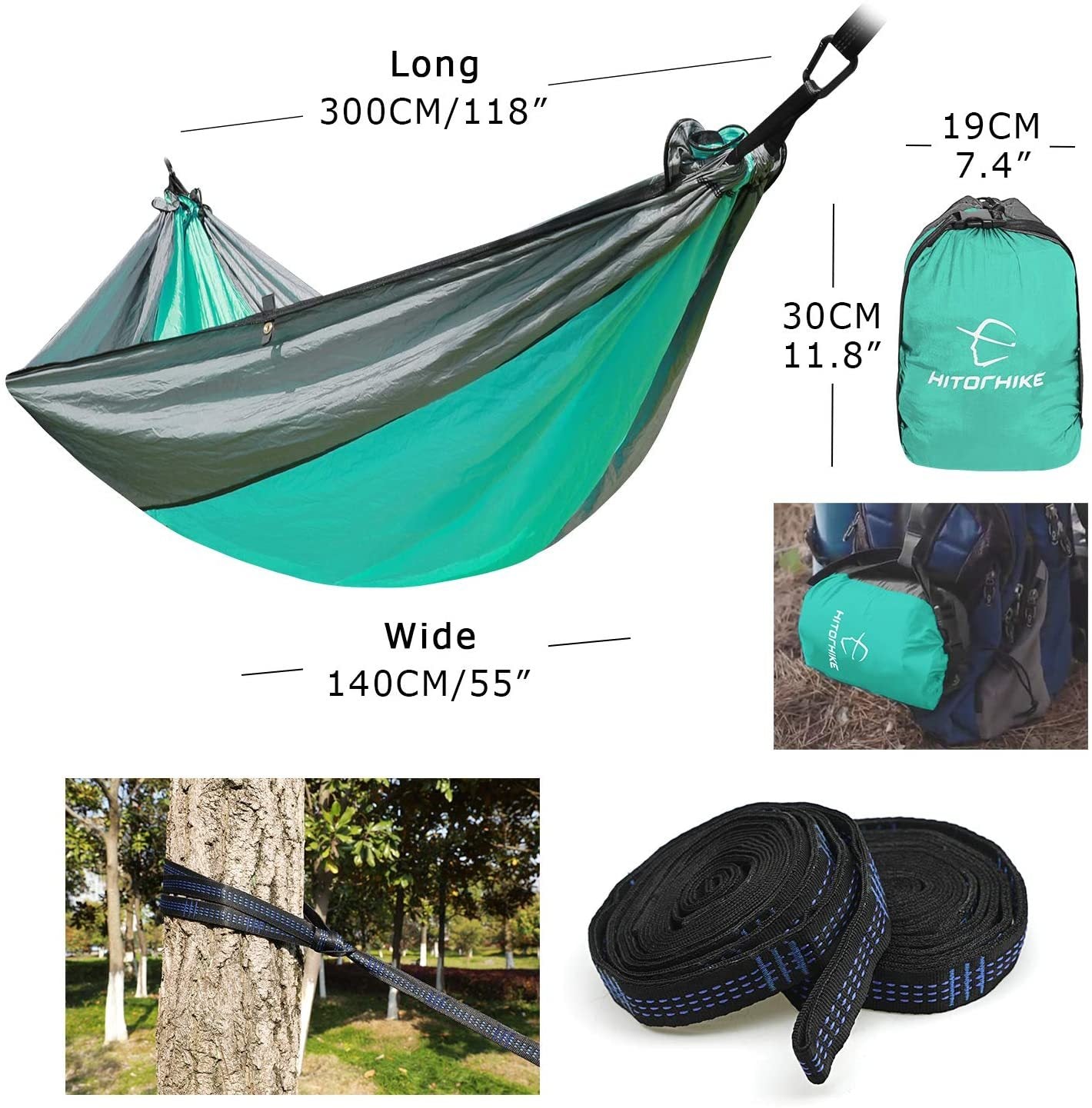 Double Backpacking Hammock - Portable Parachute Nylon