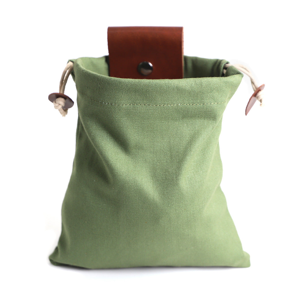 Vintage Foldable Waist Bag Hiking Leather 22x21cm