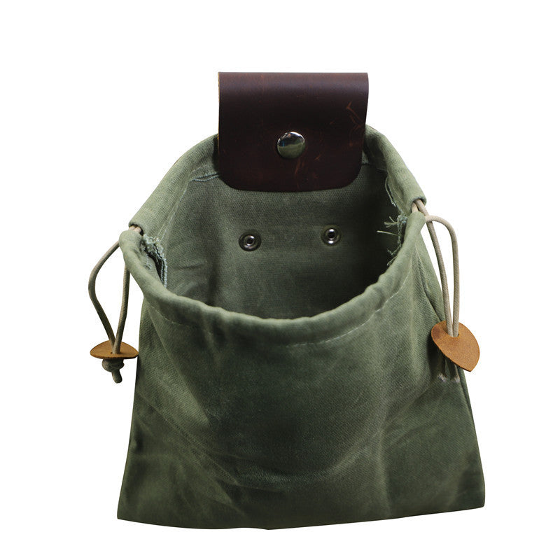 Vintage Foldable Waist Bag Hiking Leather 22x21cm