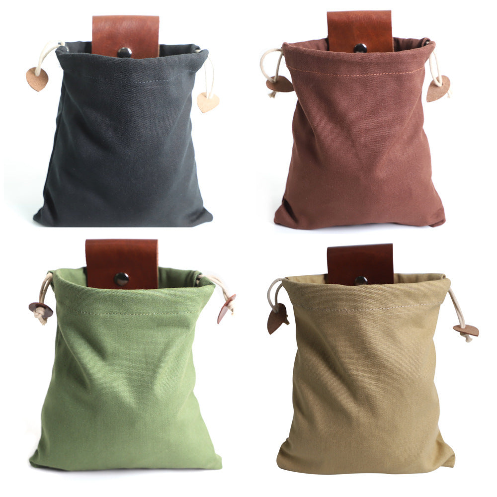 Vintage Foldable Waist Bag Hiking Leather 22x21cm