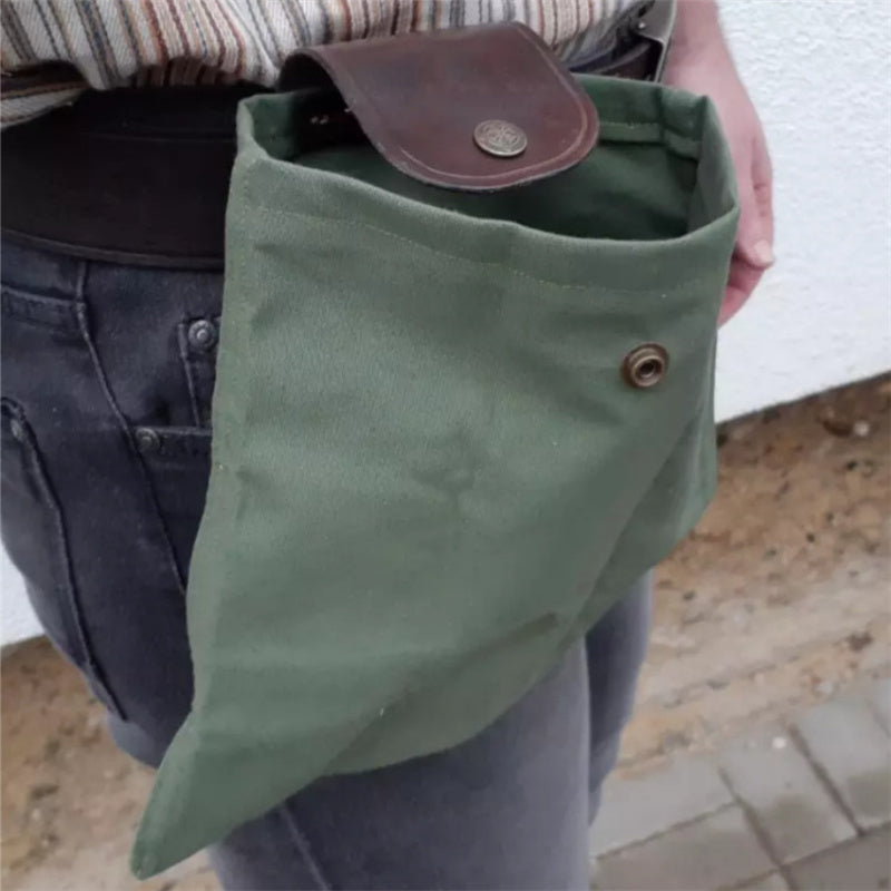 Vintage Foldable Waist Bag Hiking Leather 22x21cm