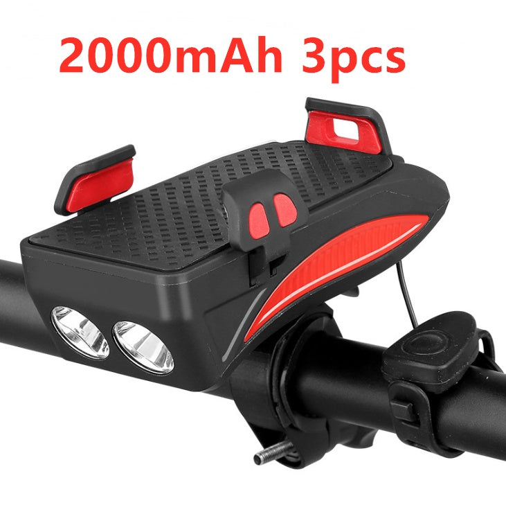 5-in-1 Bike Phone Holder Charger - Light Bell