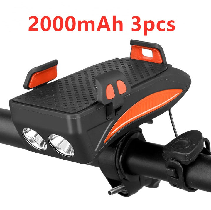 5-in-1 Bike Phone Holder Charger - Light Bell