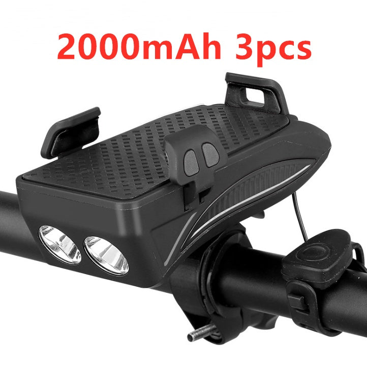 5-in-1 Bike Phone Holder Charger - Light Bell