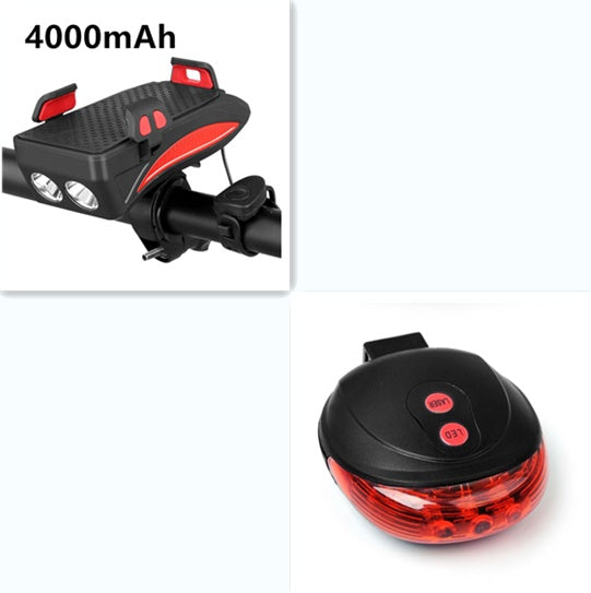 5-in-1 Bike Phone Holder Charger - Light Bell