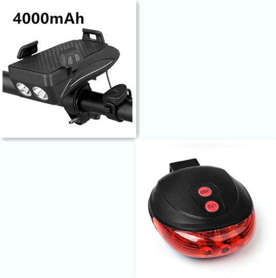 5-in-1 Bike Phone Holder Charger - Light Bell