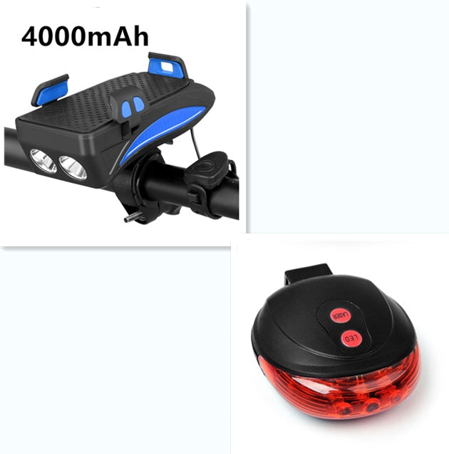 5-in-1 Bike Phone Holder Charger - Light Bell
