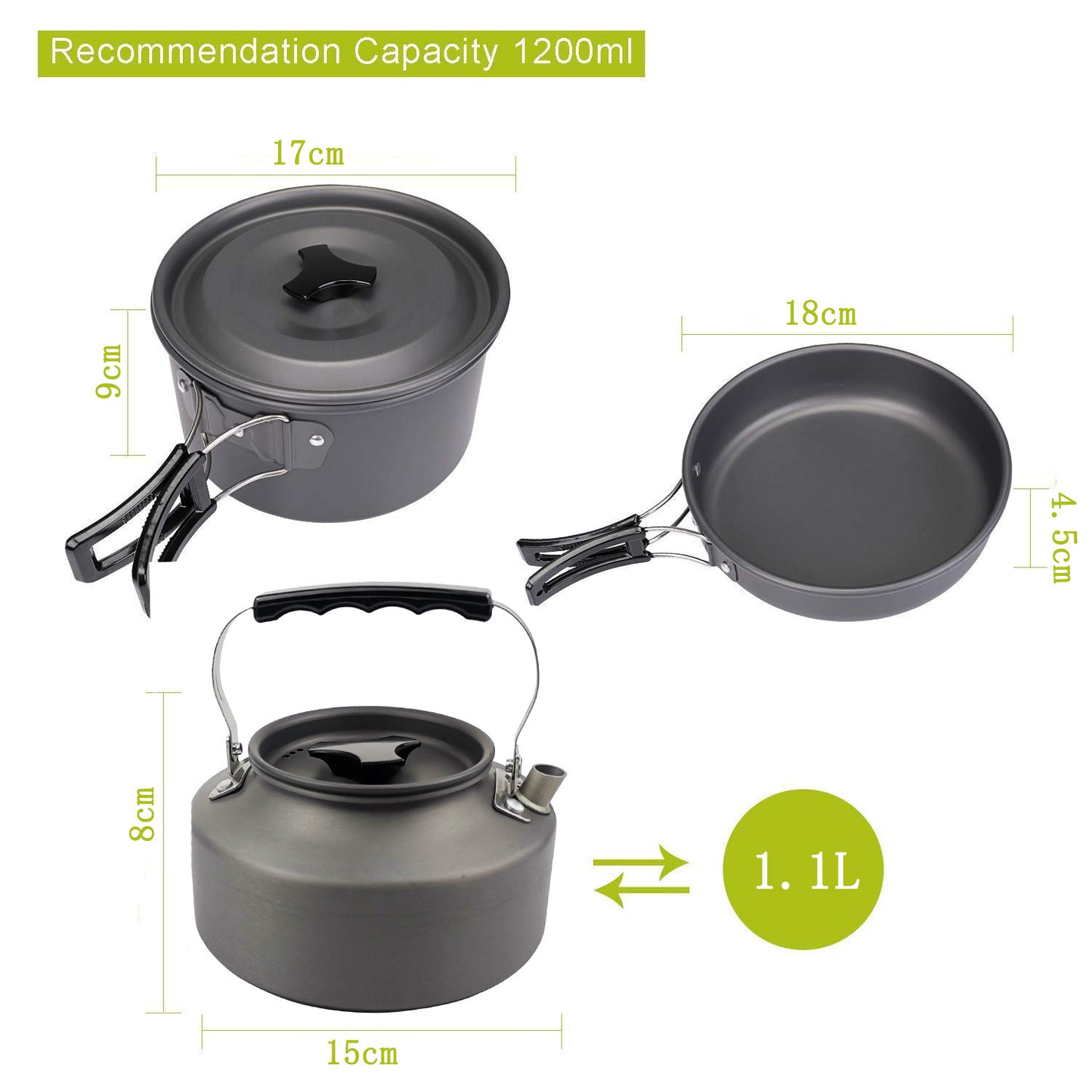 Complete Camping Kitchen Kit Stove + 8 Aluminum Utensils