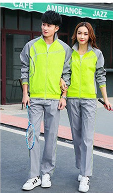 Mixed Couple Sports Outfit - Spring-Autumn Striped Tracksuit 710g