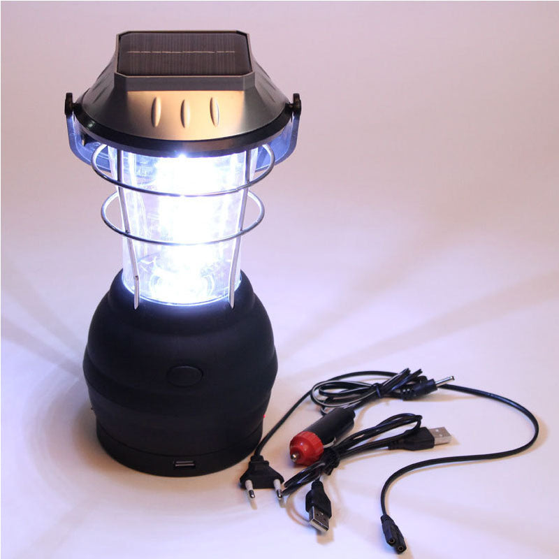Solar Camping Light with Hand Crank - Rechargeable 1200mAh
