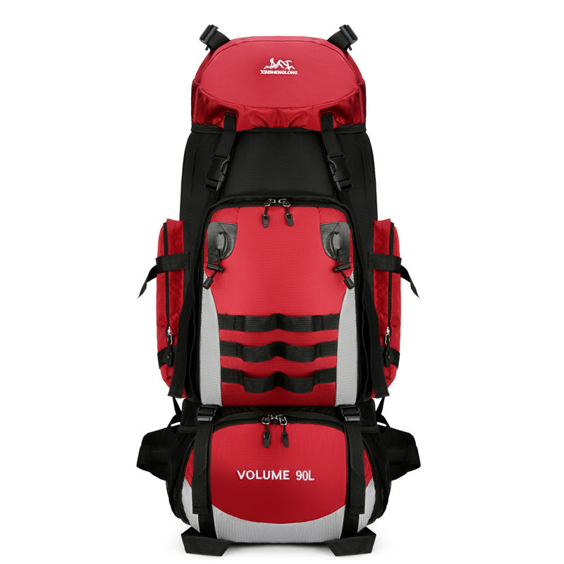 Large capacity 90L hiking backpack, waterproof and durable, with cotton padding