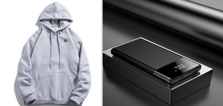 Men's USB Electric Heated Sweater - Rechargeable Winter Hoodie 1168g