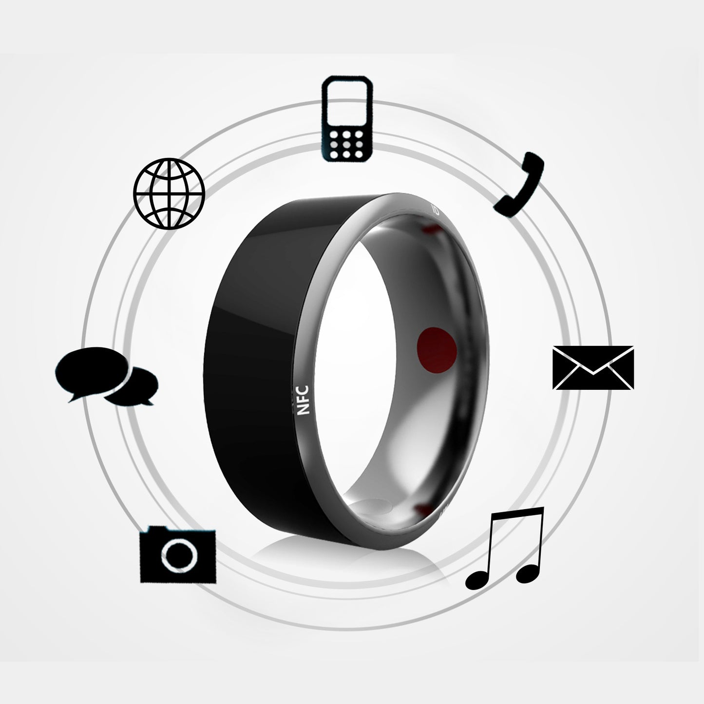 Black high-tech multifunctional connected ring
