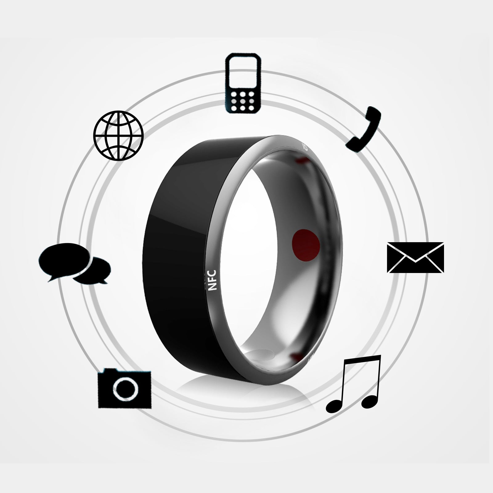 Bague connectée multifonctionnelle noire haute technologie - Camp de Base Farzen+