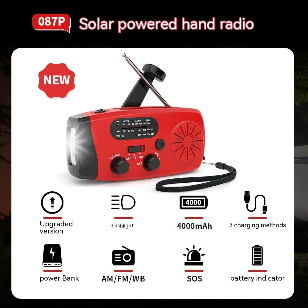 Multifunctional Portable Solar Powered Emergency Radio