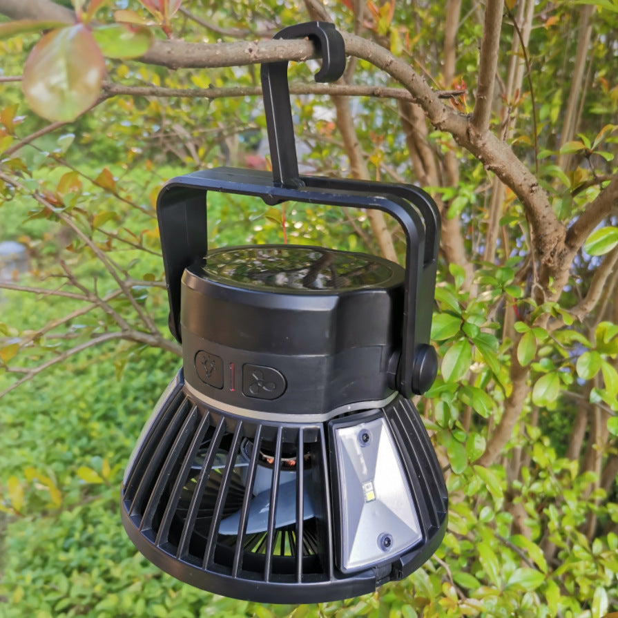 Foldable Solar Fan 3 Speeds Camping Tent LED USB 4000mAh
