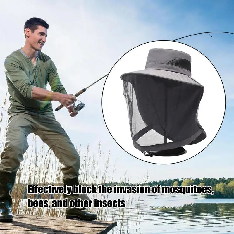 Anti-Bee Hat Full Net - Beekeeping Protection Fishing Cotton