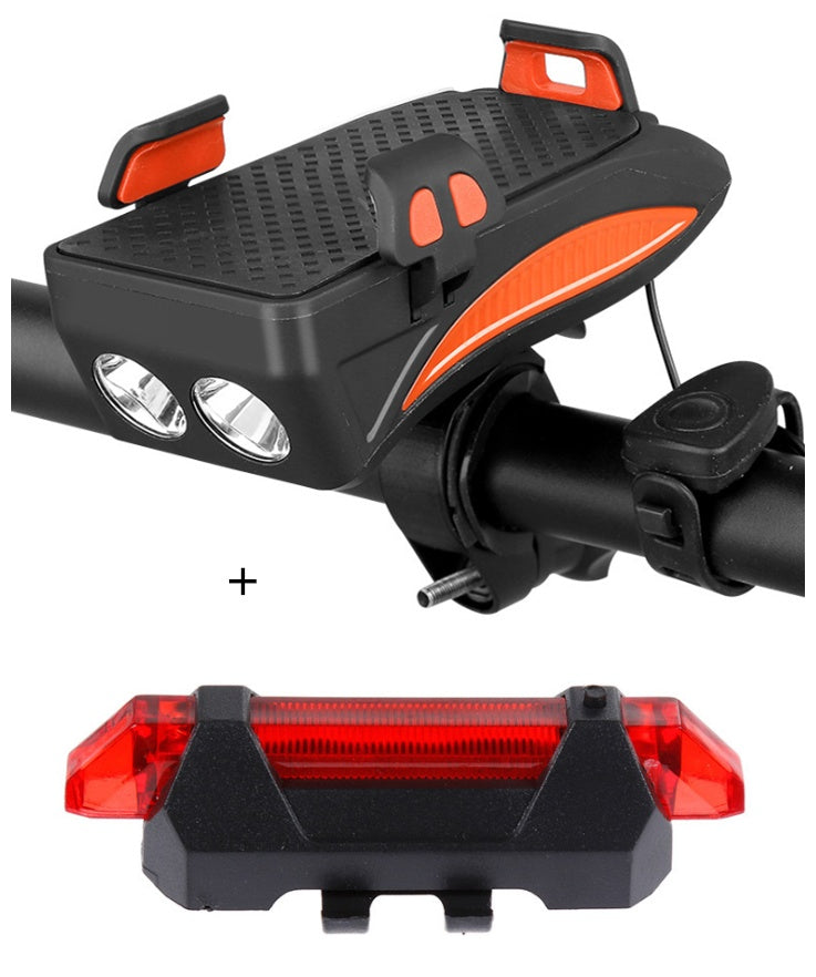 5-in-1 Bike Phone Holder Charger - Light Bell