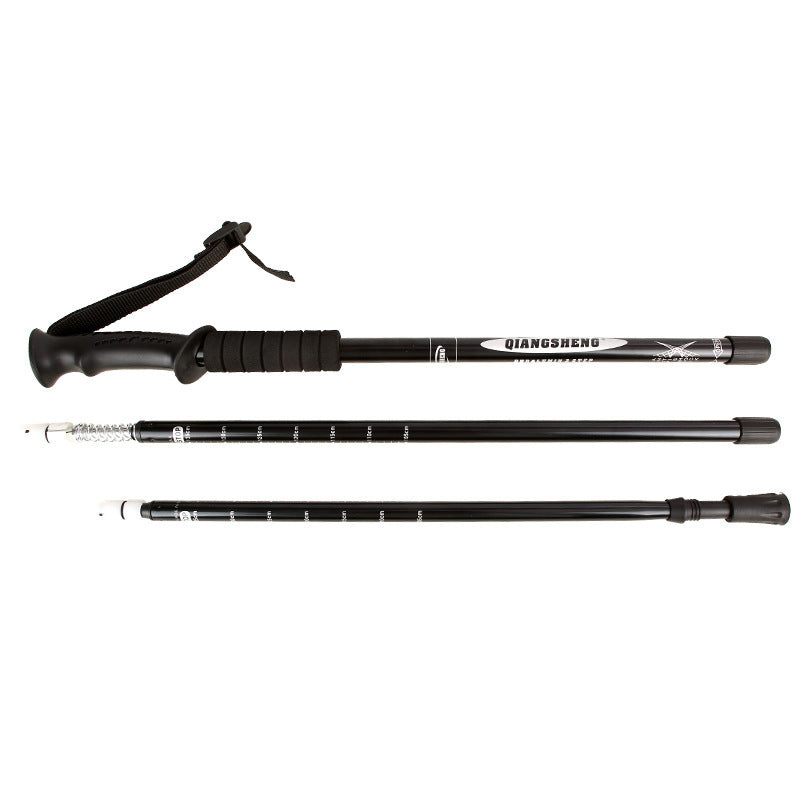 Telescopic Aluminum Walking Stick Straight Handle - 335g