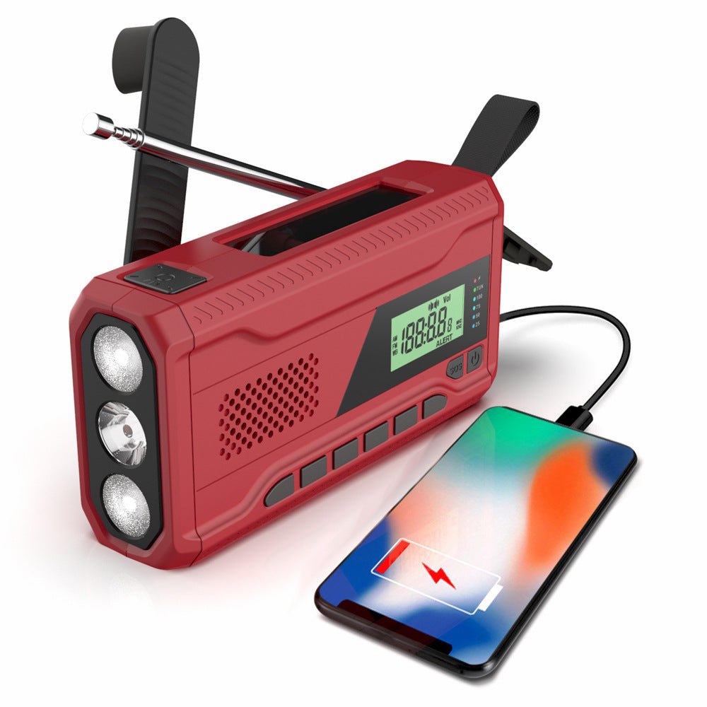 Solar Emergency Radio - Hand Crank LED Outdoor Survival
