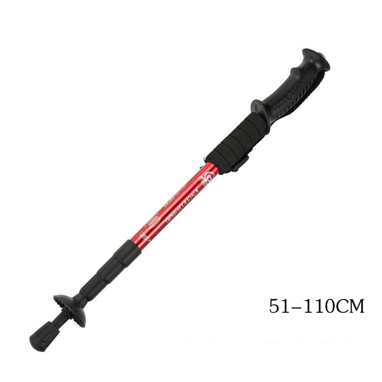 4-Section Aluminum Hiking Pole - Curved Handle 380g