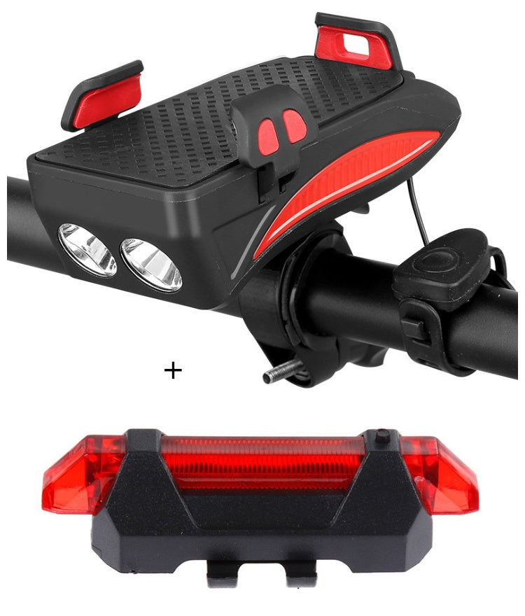 5-in-1 Bike Phone Holder Charger - Light Bell