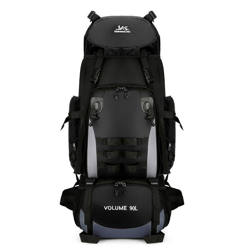 Large capacity 90L hiking backpack, waterproof and durable, with cotton padding