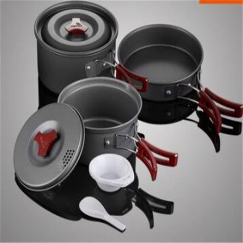 3-Piece Alumina Camping Cookware Set - Nestable Pot Set 660g