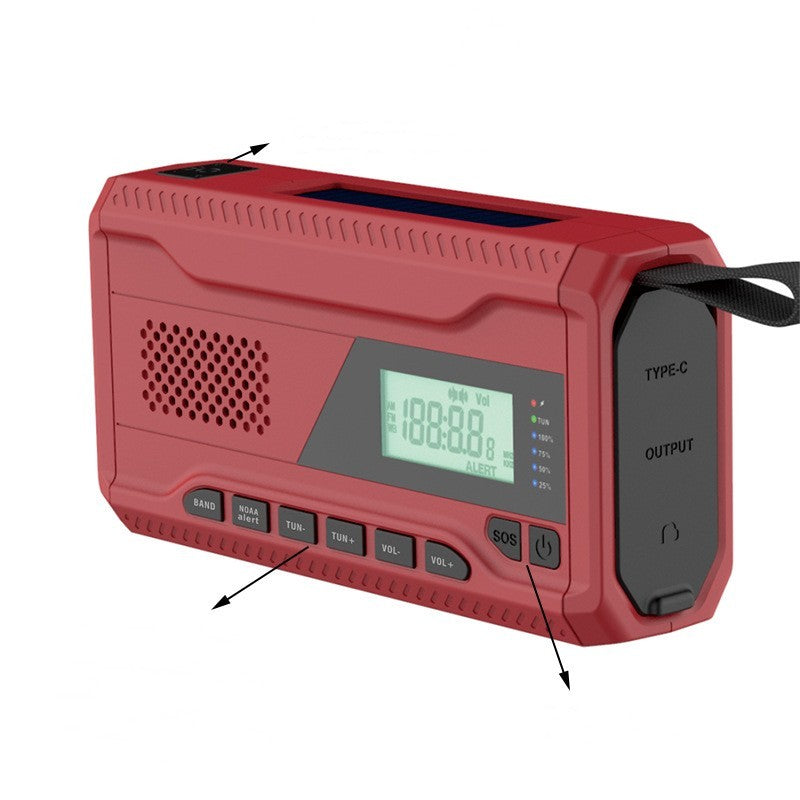 Solar Emergency Radio - Hand Crank LED Outdoor Survival