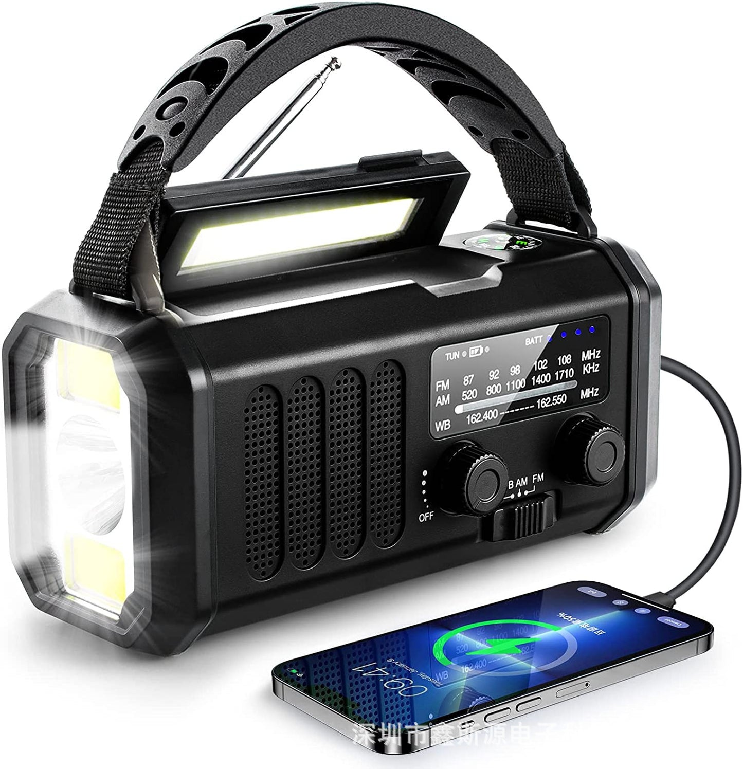 3-in-1 Solar Dynamo Emergency Radio | Flashlight & Compass