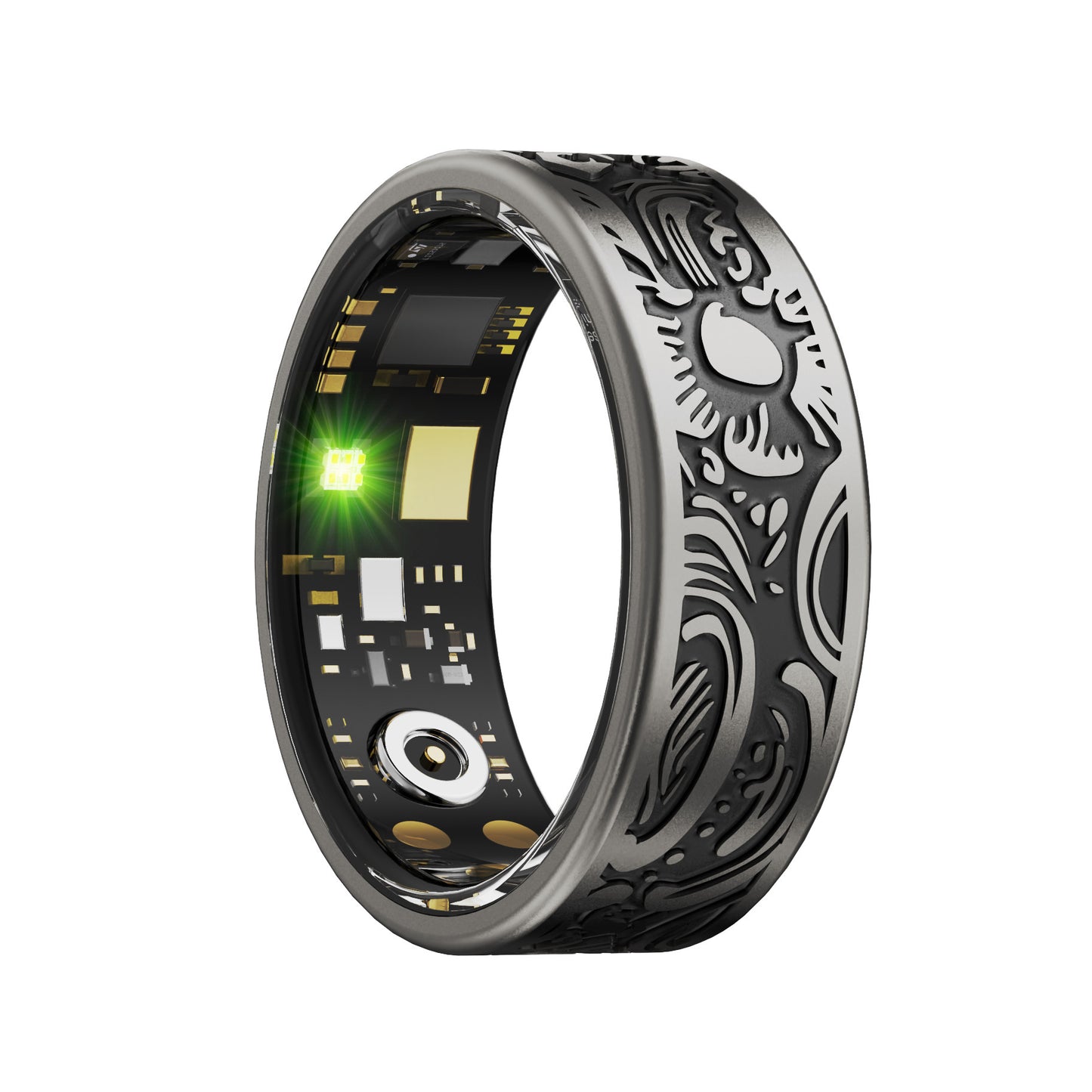 Retro Style Smart Ring with Heart Rate and Blood Pressure