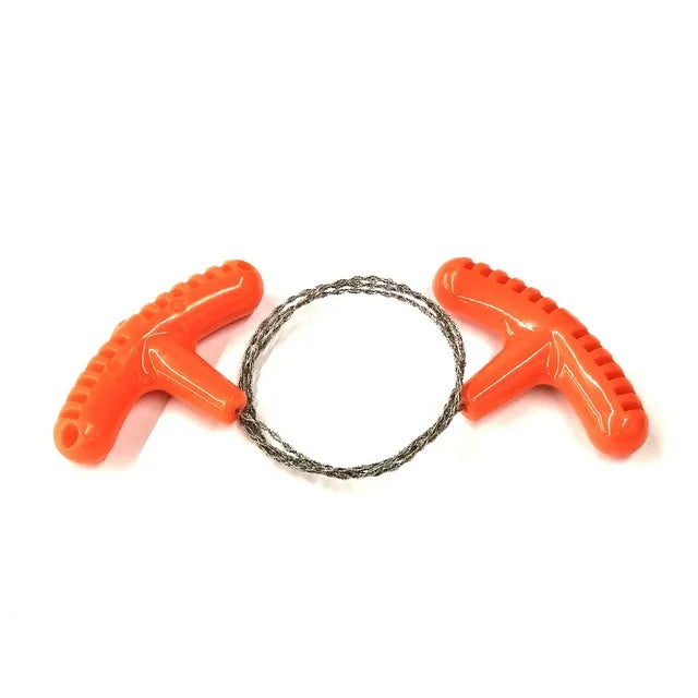 Portable stainless steel wire saw with finger grip