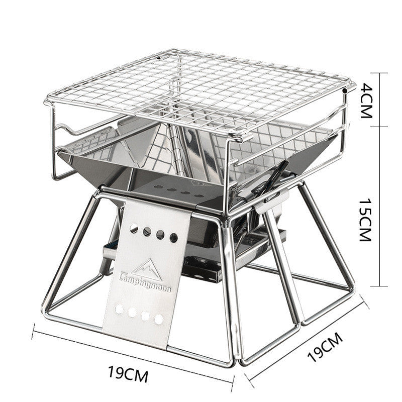 Portable Folding Barbecue Stainless Steel Non-Stick Grill