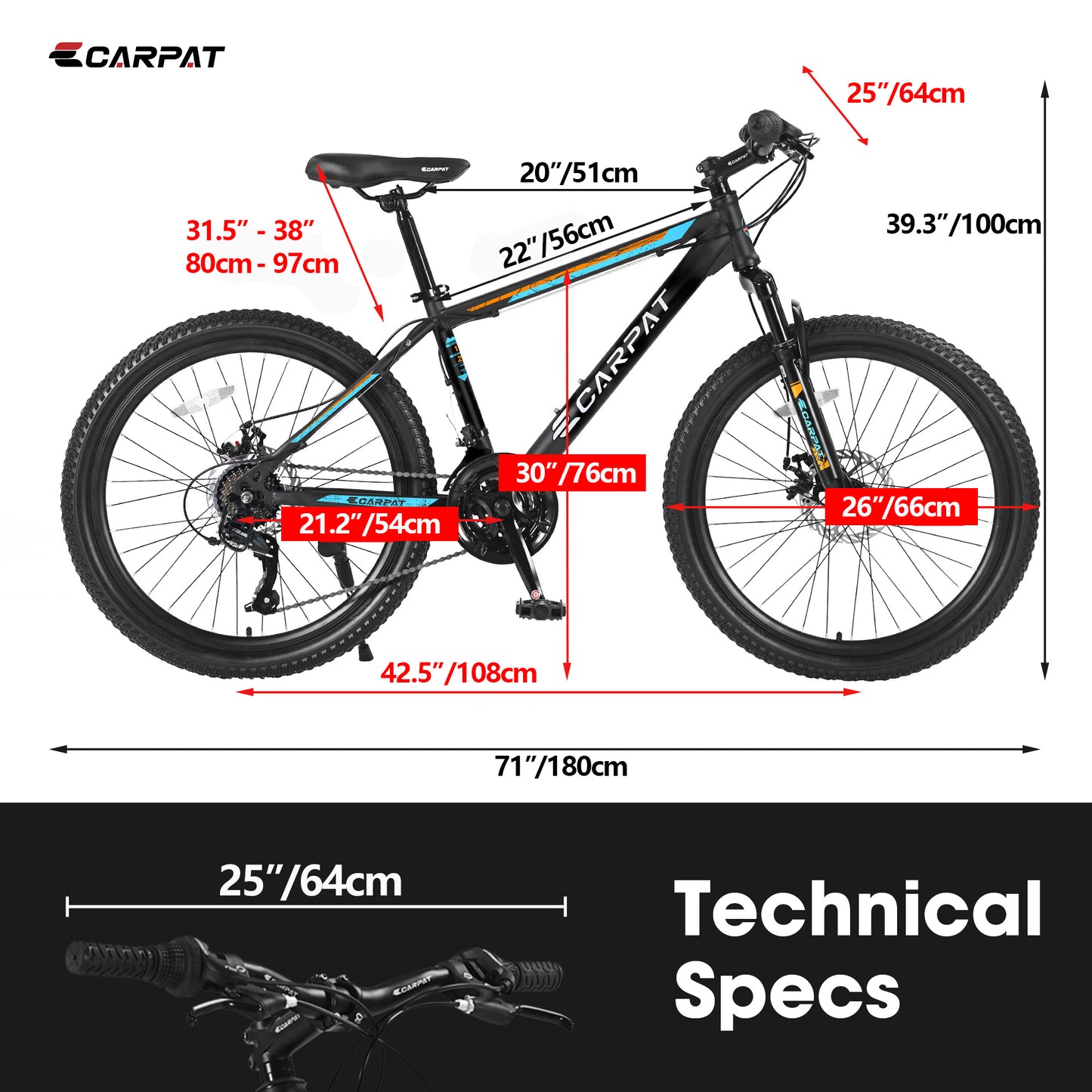 S26102 Performance Black-Blue Mountain Bike - High Quality Mountain Bike Modern Design AED4