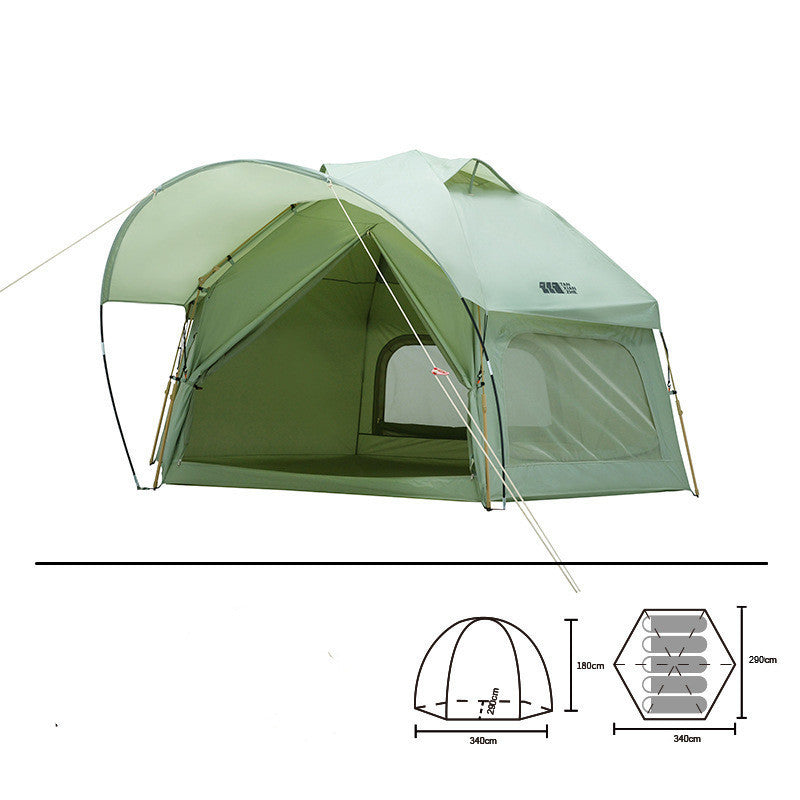6 Person Hexagonal Tent 340x290cm - Bionic Design Waterproof PU 210T