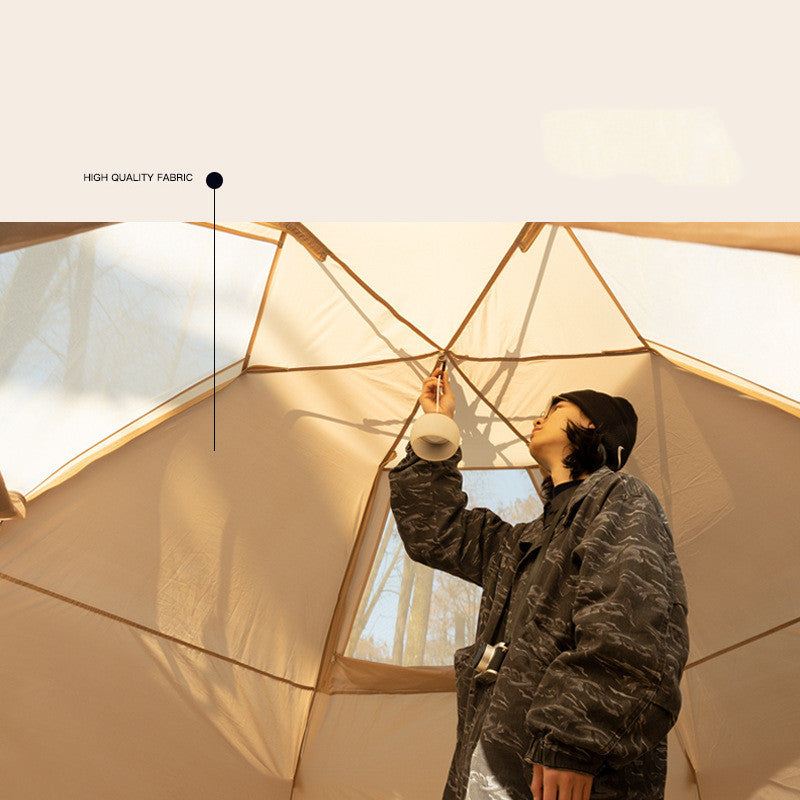 6 Person Hexagonal Tent 340x290cm - Bionic Design Waterproof PU 210T