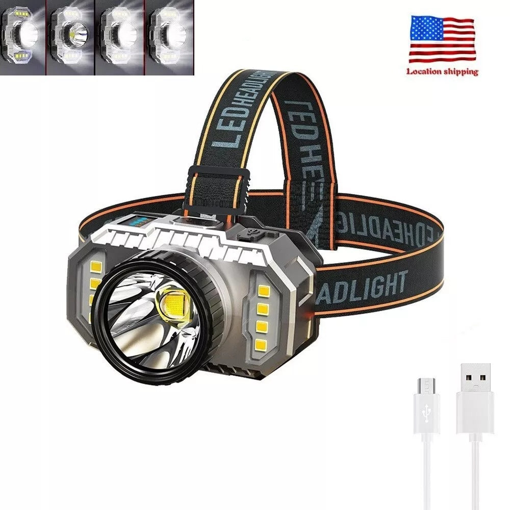 USB Rechargeable LED Headlamp - Camping Hiking 100g