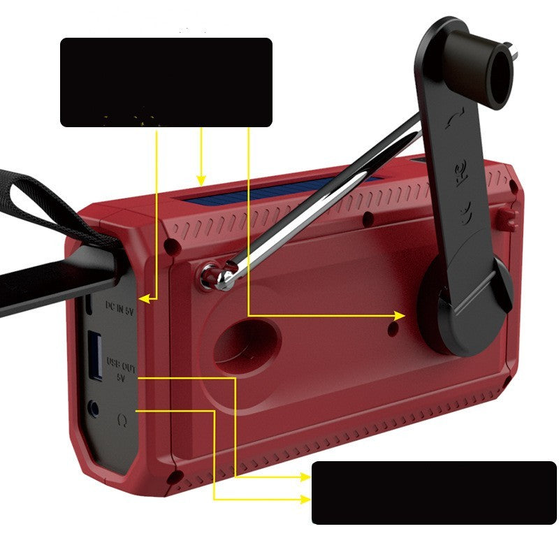 Solar Emergency Radio - Hand Crank LED Outdoor Survival