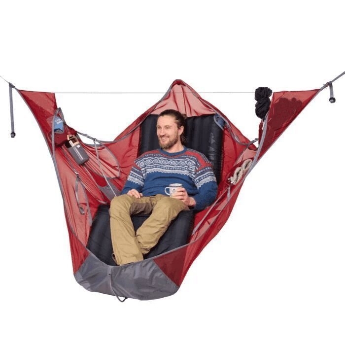 Camping Hammock with Integrated Mosquito Net - Complete Suspension Kit 120kg