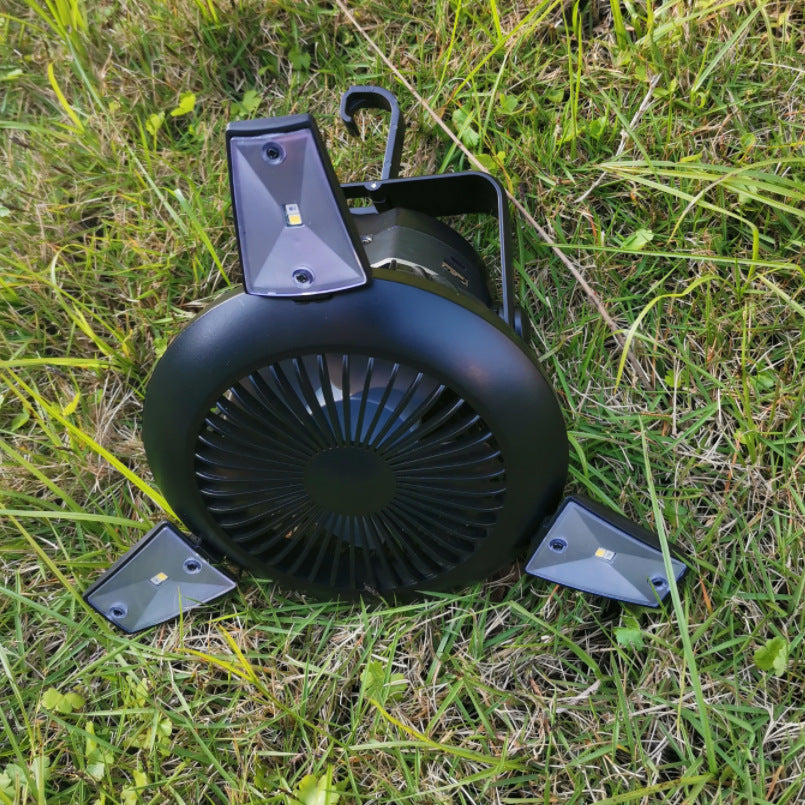 Foldable Solar Fan 3 Speeds Camping Tent LED USB 4000mAh