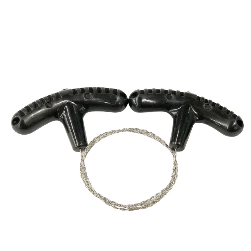 Portable stainless steel wire saw with finger grip