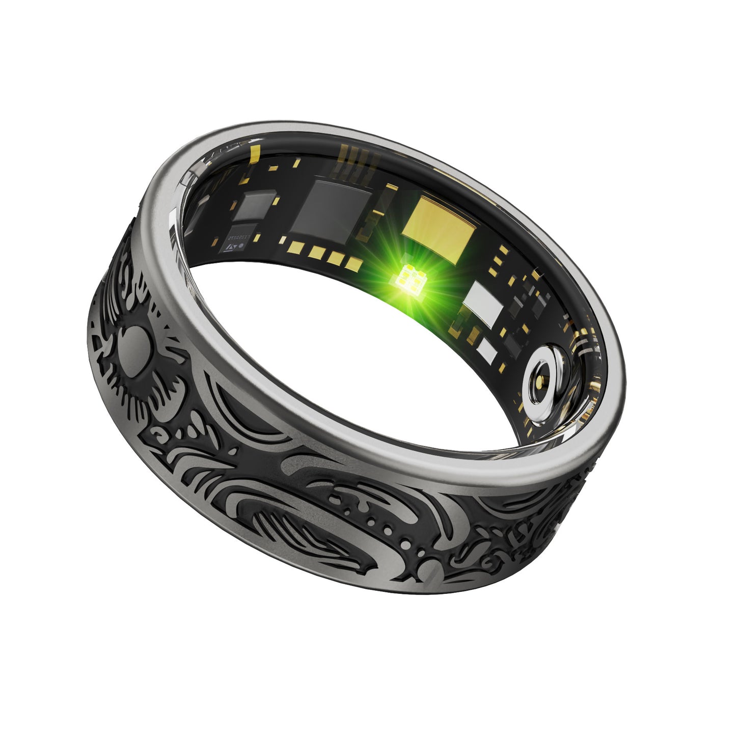 Retro Style Smart Ring with Heart Rate and Blood Pressure
