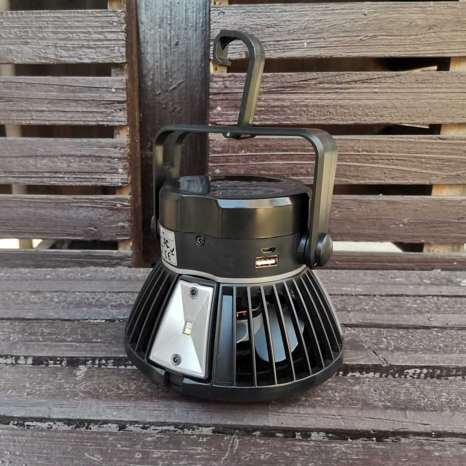 Foldable Solar Fan 3 Speeds Camping Tent LED USB 4000mAh