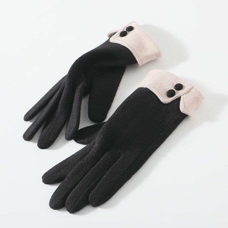 Women's Thick Cashmere Gloves - Touchscreen Warm Windproof 23cm