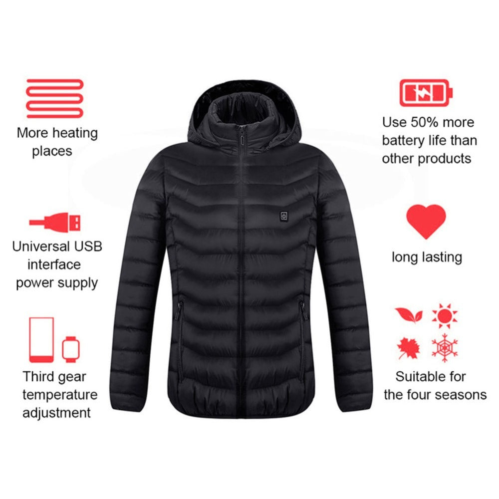 Veste Chauffante USB Homme Hiver - Thermique Coton